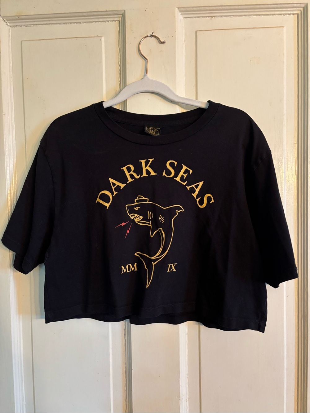 Dark Seas Graphic Crop Tee - Black